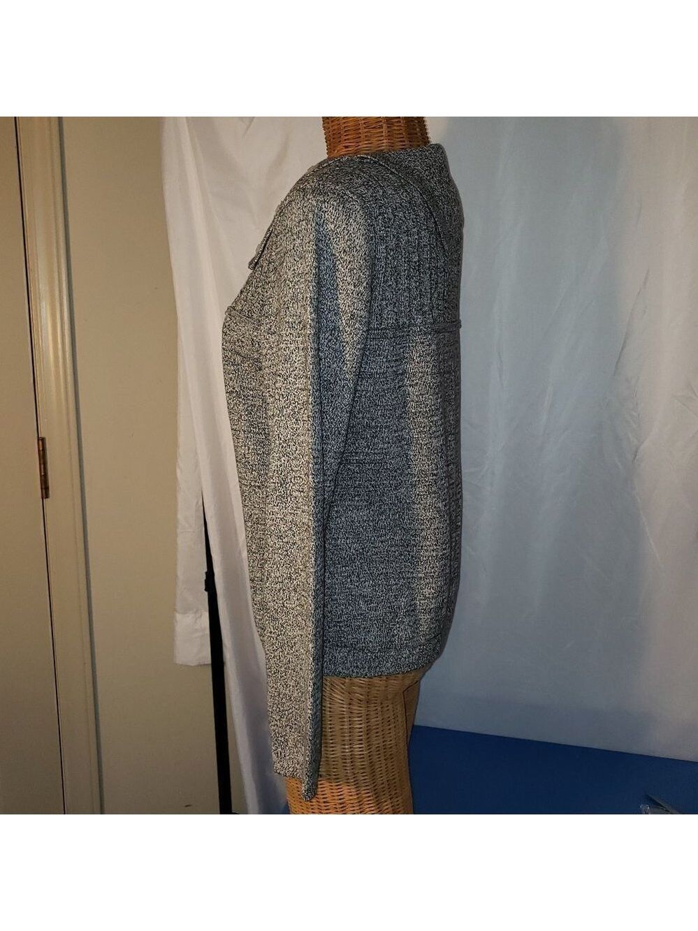 Ladies CHRISTOPHER & BANKS Cowl Neck Sweater in Gray & Black Heather - S - Picture 2 of 4